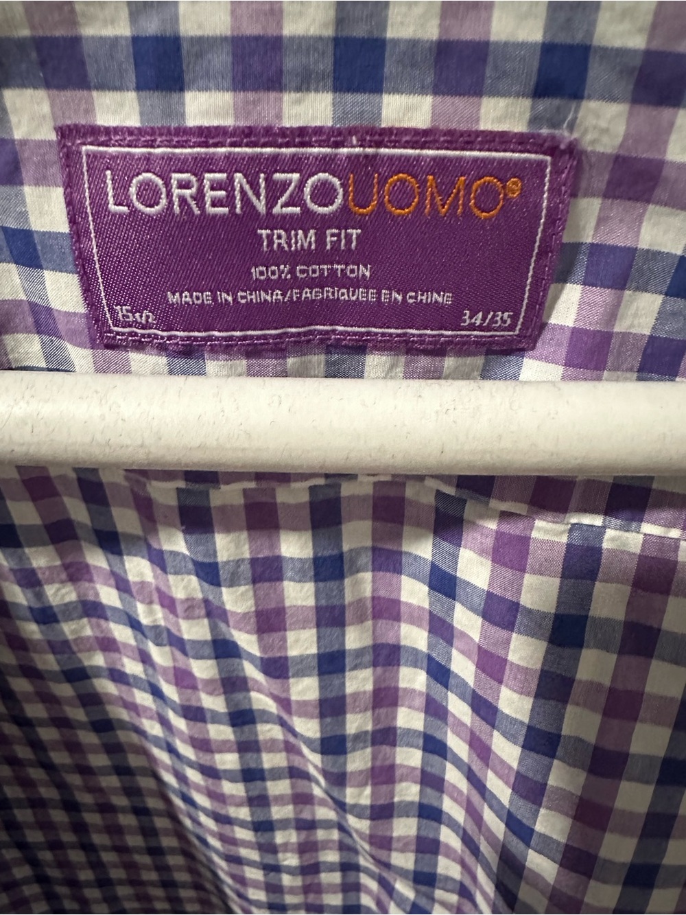 Lorenzo Uomo Purple and Blue Check Dress Shirt